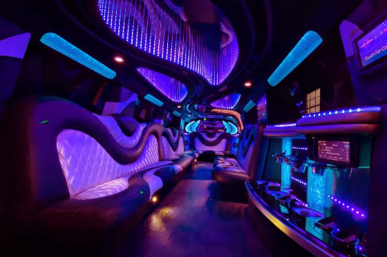 tvs on limousine