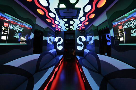 wood floors on party bus