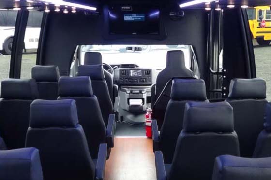 bus with overhead lights