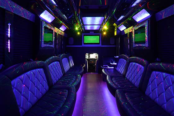 laser lights on party bus