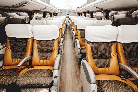 reclining seats on bus