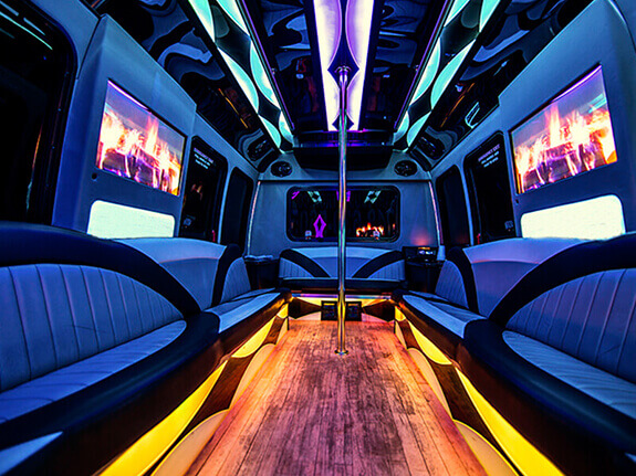 party bus with wood floors